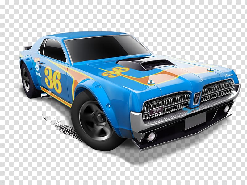 Classic blue Pontiac coupe illustration, Model car Hot