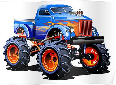 Cartoon monster truck.