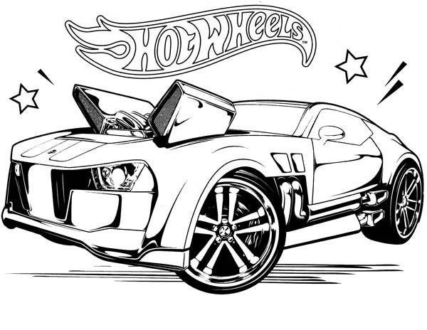 Hot wheels clipart black and white