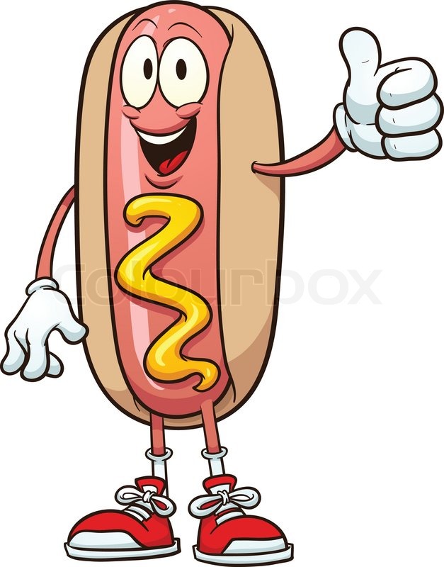 Cartoon hot dog.