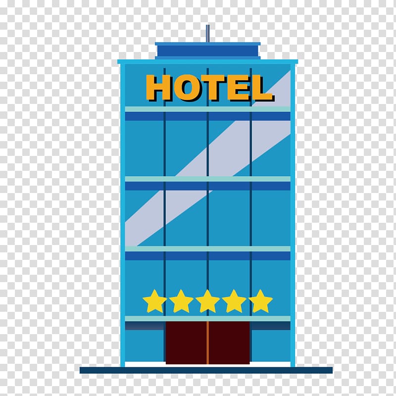 Blue hotel illustration.