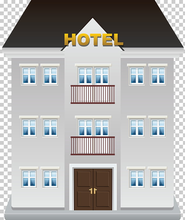 Hotel Animation, Hotel building, gray Hotel building