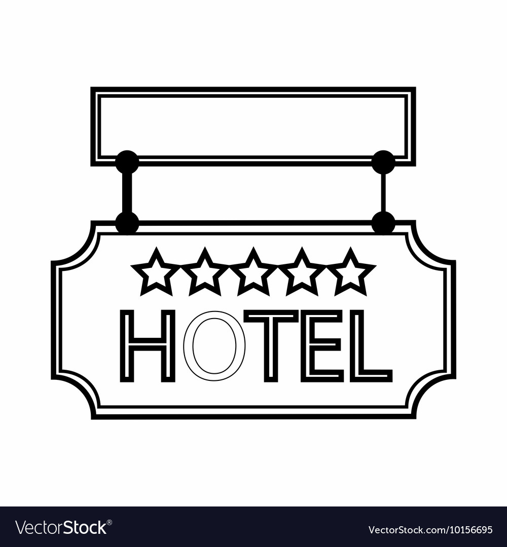Sign hotel icon.