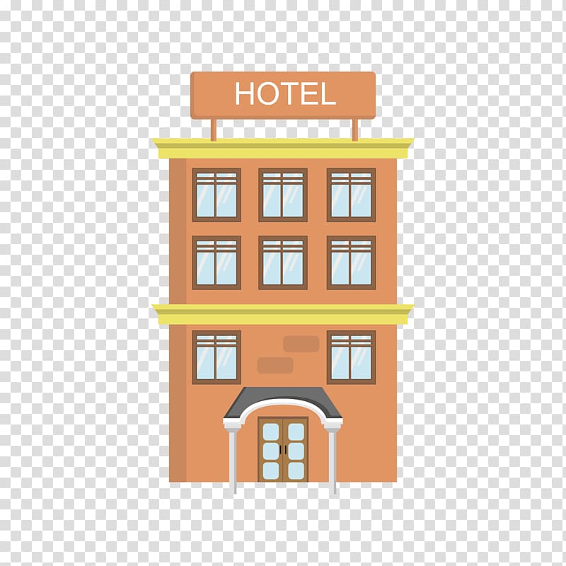 Orange hotel illustration.
