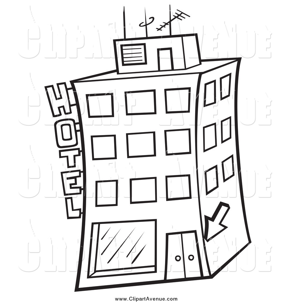 Hotel clipart black and white