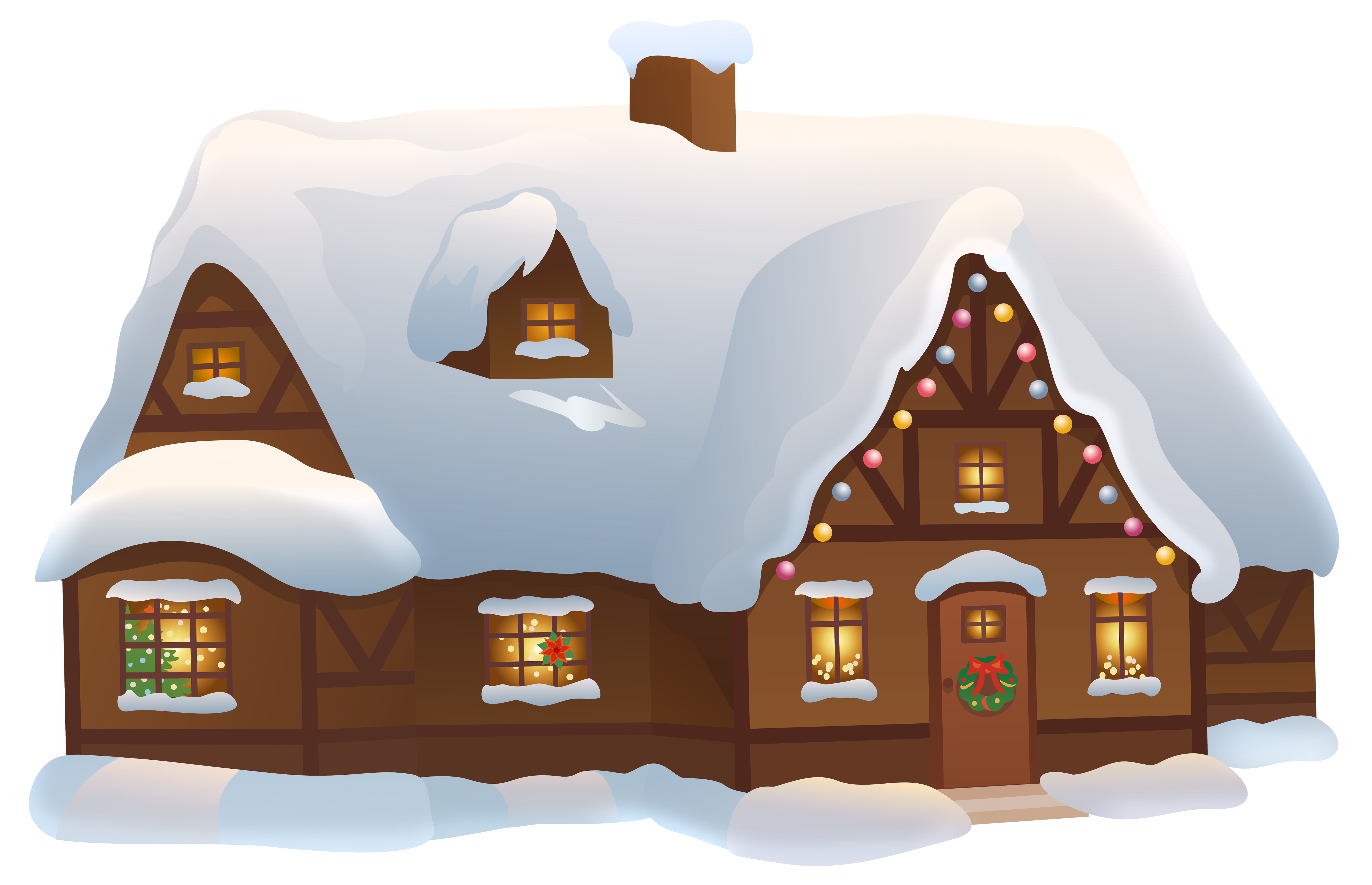 Christmas House Transparent PNG Clip Art Image