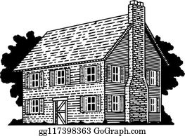 Colonial House Clip Art