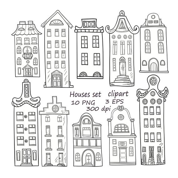 house picture clipart hand drawn