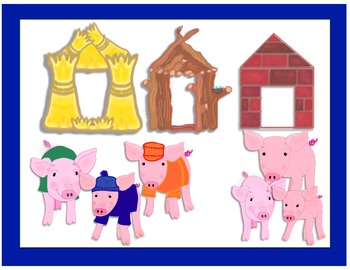 Three Little Pigs Houses Clip Art