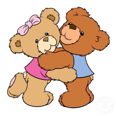 Cartoon bear hug.