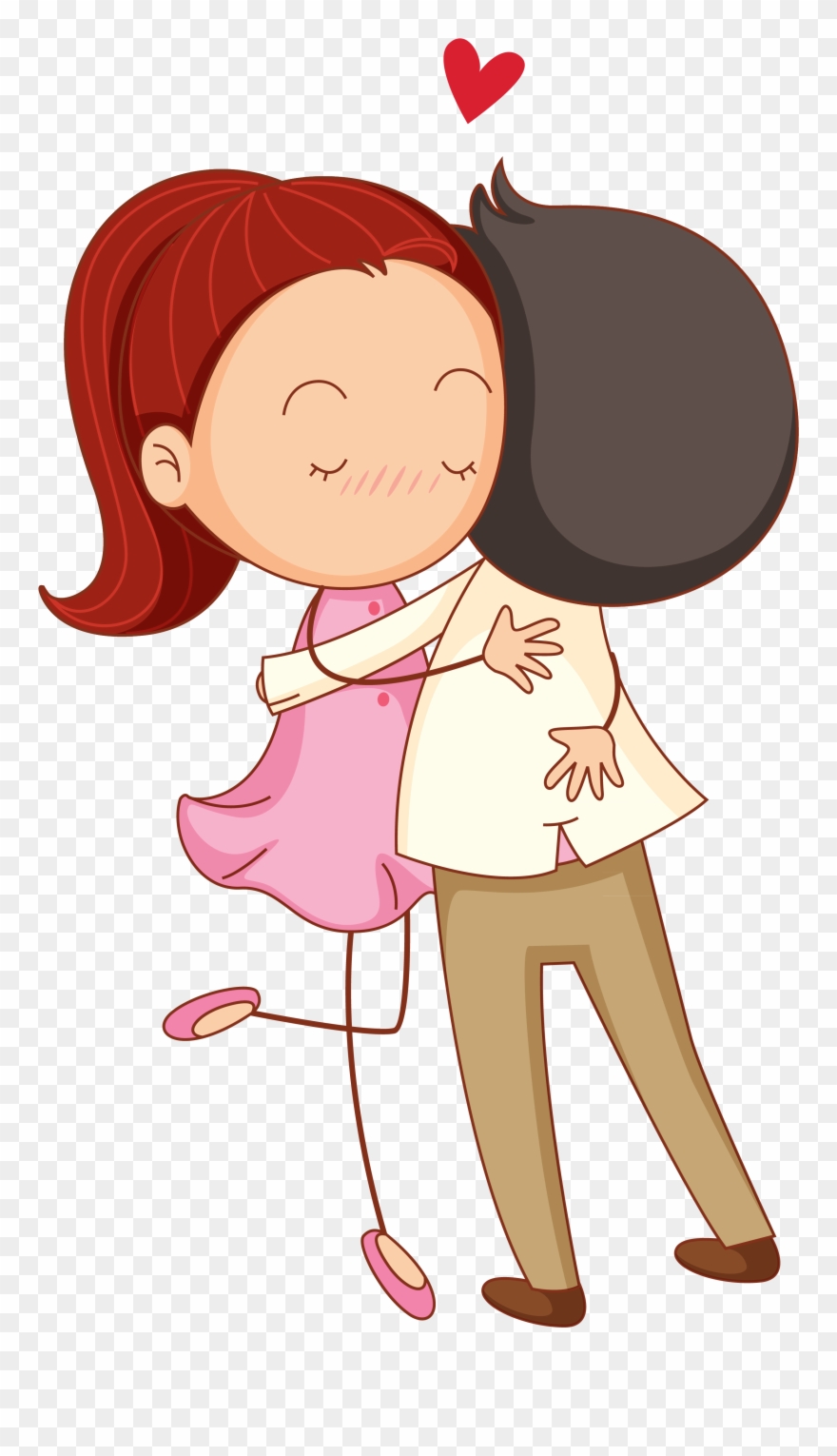 Cartoon Couples Hugging Clipart