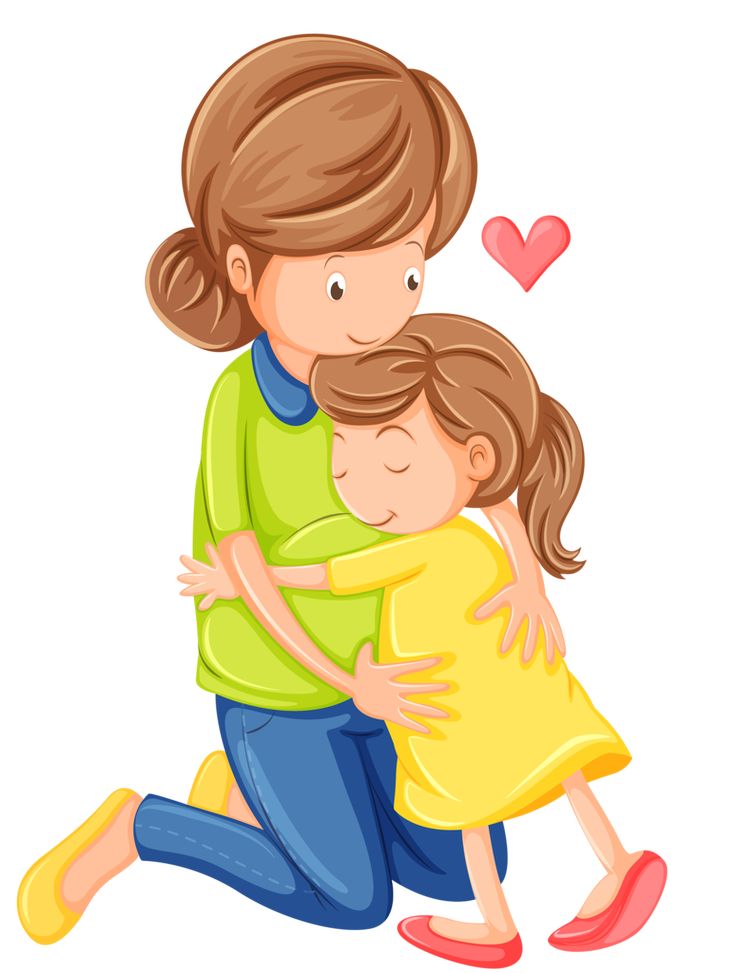 Family hugging clipart