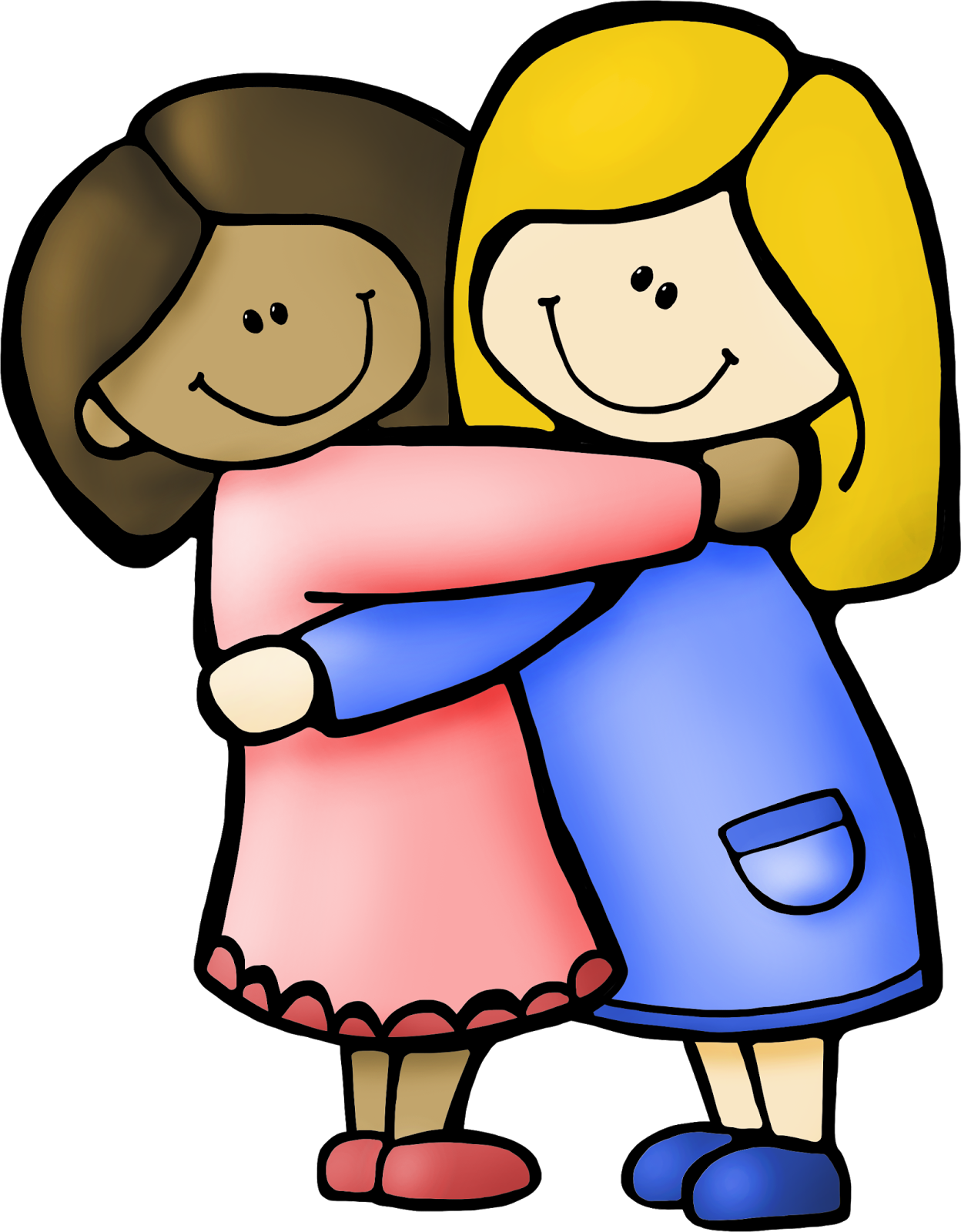 Clipart hugging clipart.