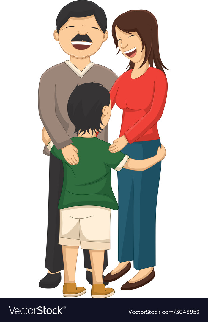 Of A Little Boy Hugging Parent