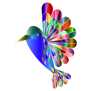 Chromatic Abstract Hummingbird clipart, cliparts of