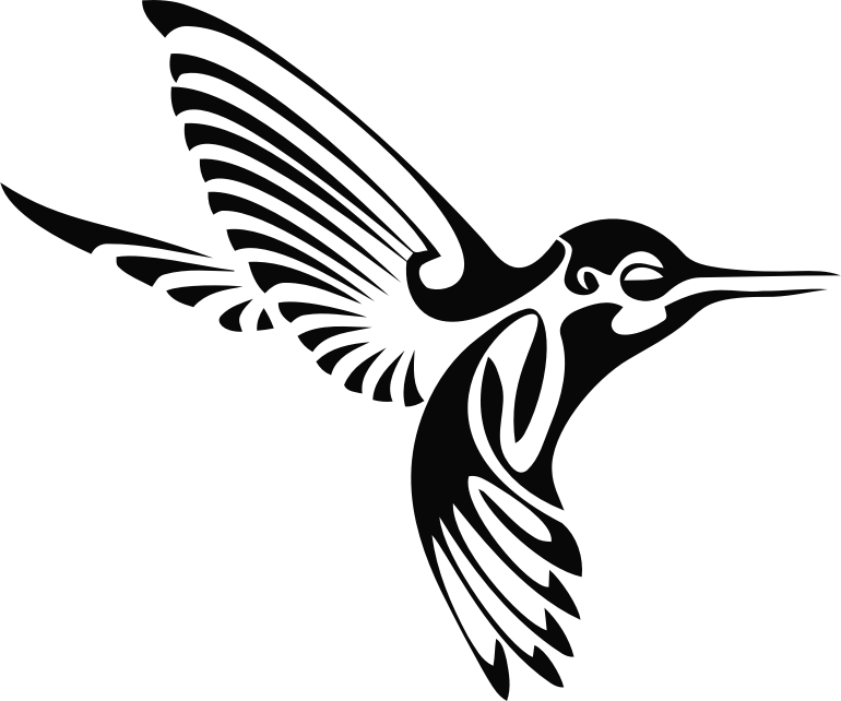 Hummingbird silhouette drawing.