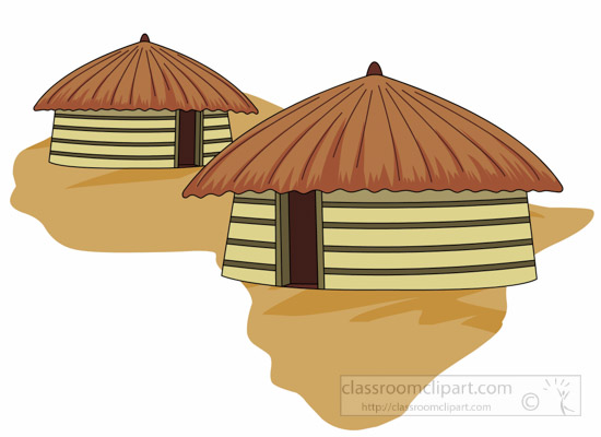 African hut yellow.