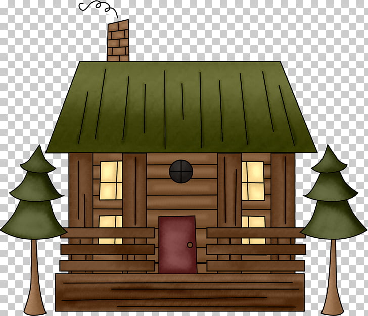 Log cabin cartoon.