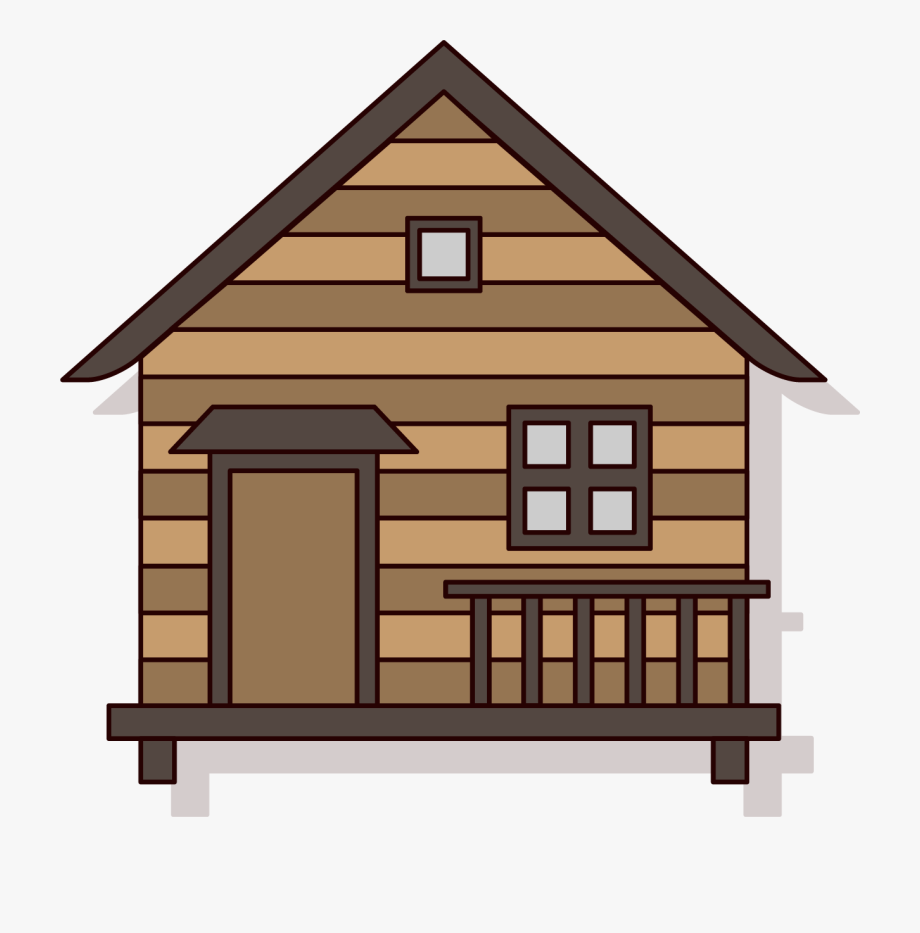 Log house hut.