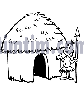 Drawings of huts