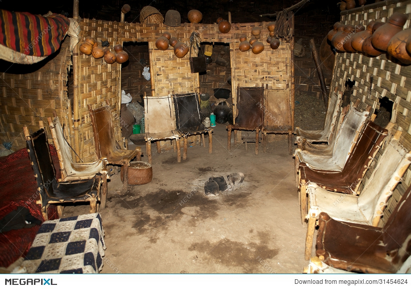 African Tribal Hut Stock Photo