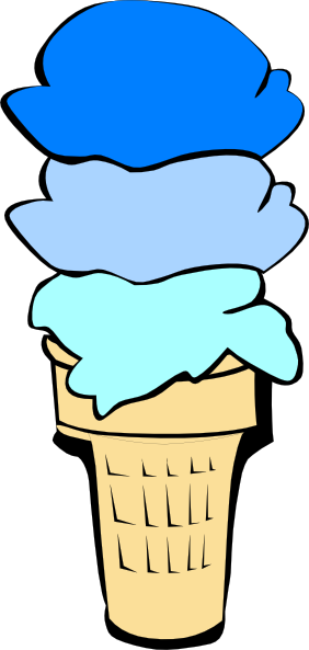 Ice Cream Cone Blue Scoops Clip Art at Clker