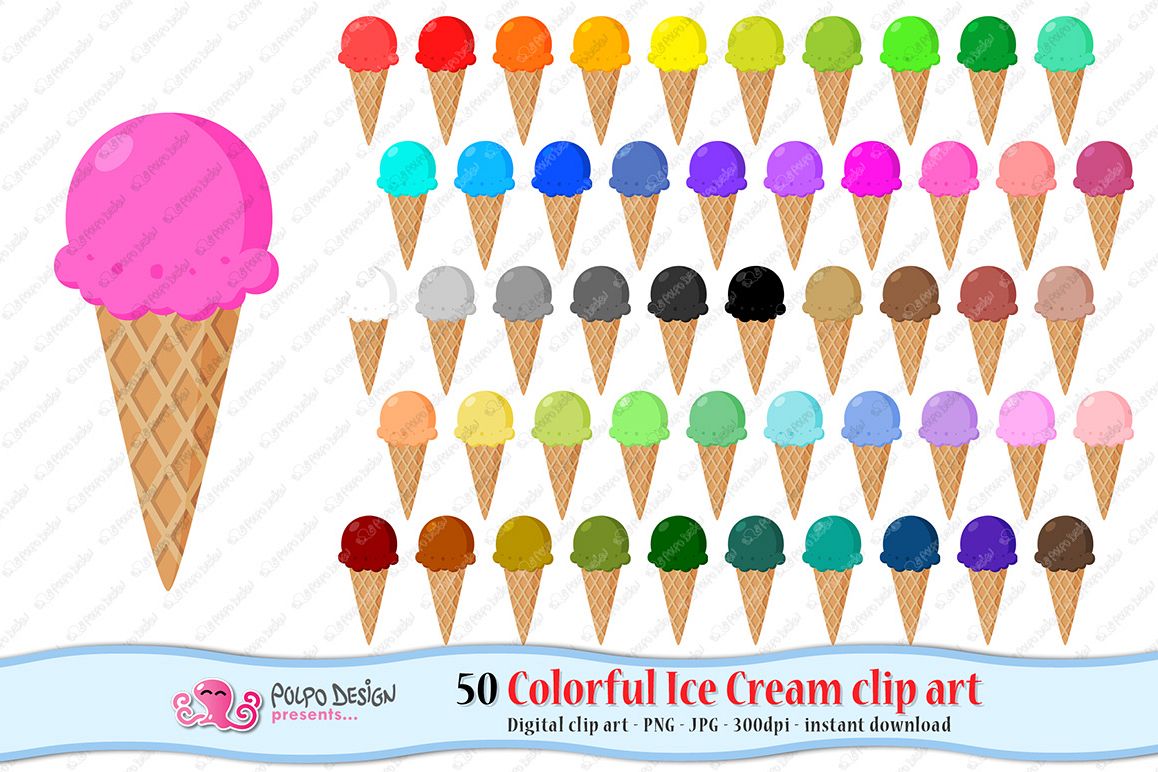 Colorful Ice Cream clip art