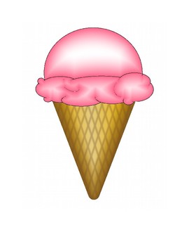 Icecream cone Clipart, Color Practice, Counting tool