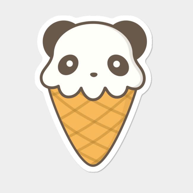 Kawaii Cute Ice Cream Panda Sticker By Happinessinatee Design By Humans