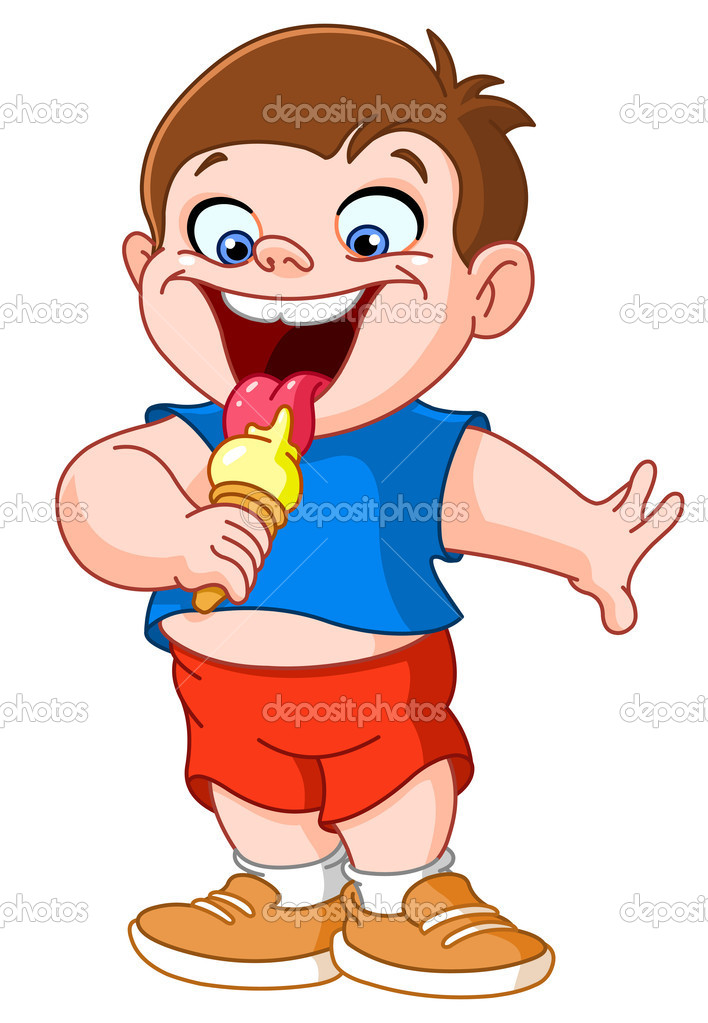 Kid eating icecream.