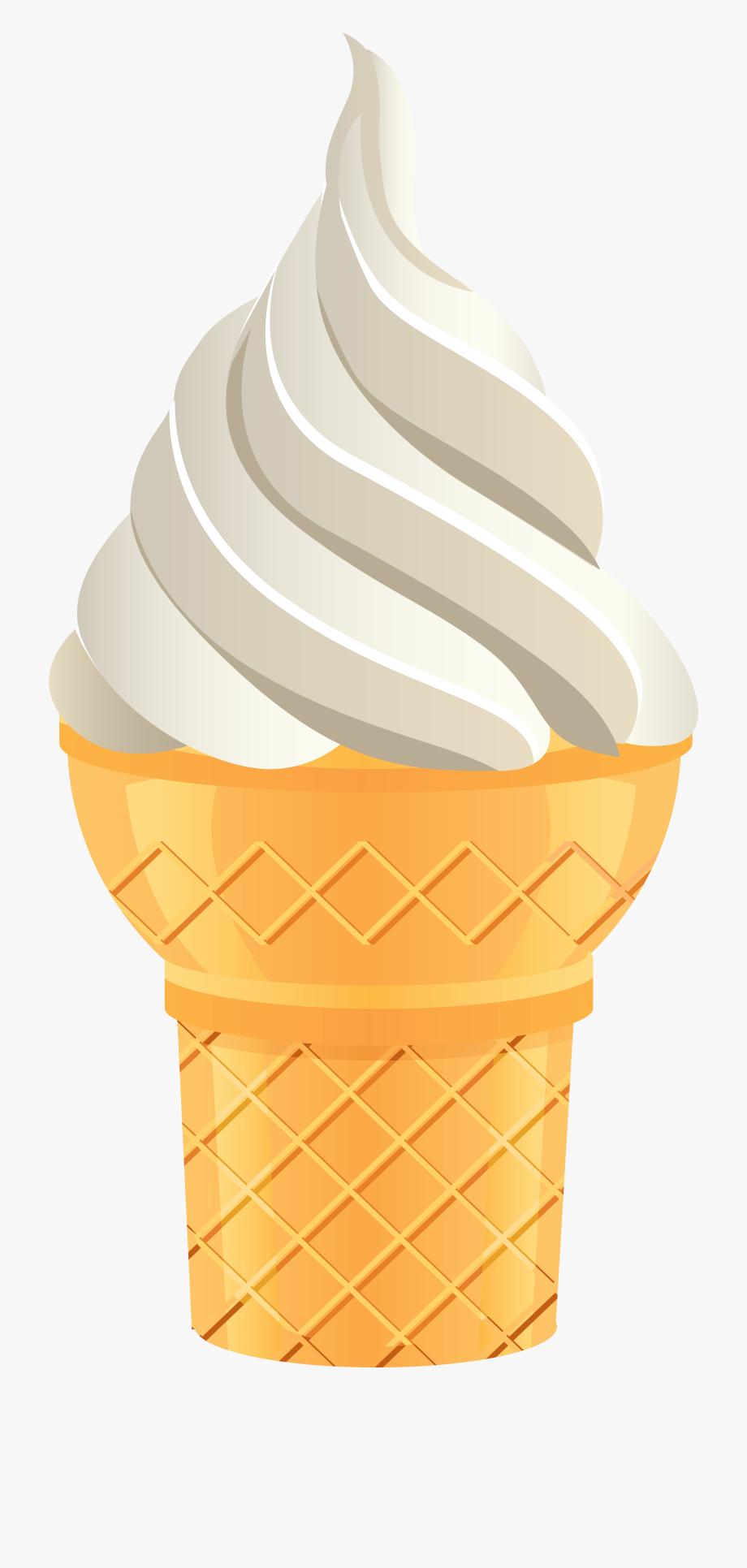 Vanilla Ice Cream Cone Png Transparent Clip Art Image