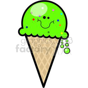 Green ice cream cone clipart