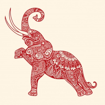 Indian elephant vectors.