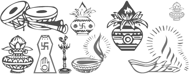 All in one font containing symbols of Indian weddings