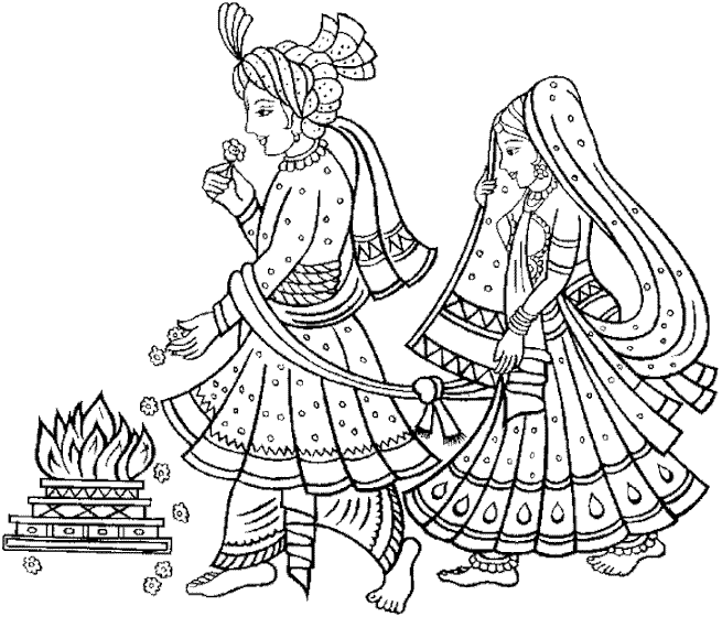 Free Indian Wedding Line Art, Download Free Clip Art, Free