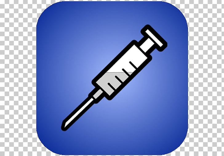 Hypodermic needle injection.