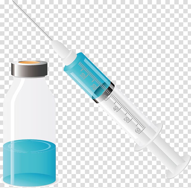 White syringe and.