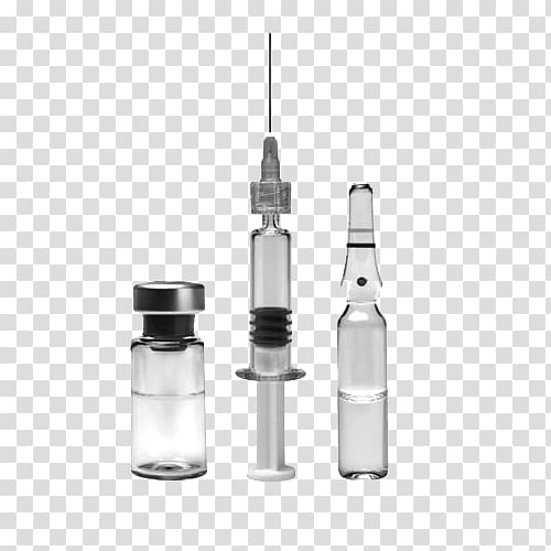 Clear syringe and bottle, Syringe Medicine Vial Injection