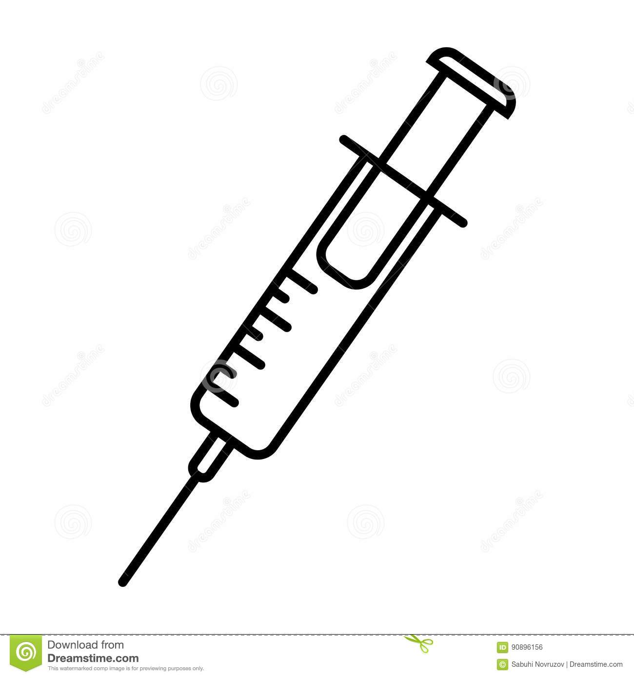 Injection clipart black and white