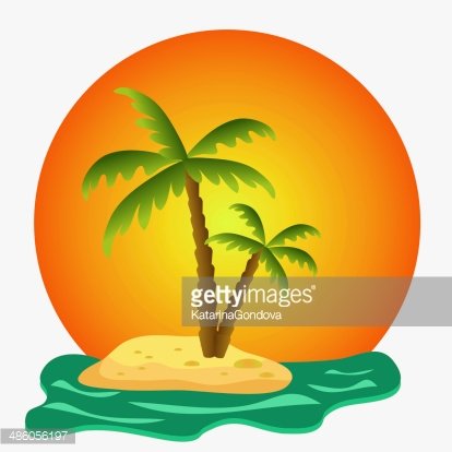 Insel mit palme clipart