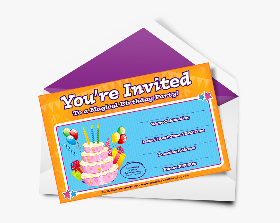 Birthday Party Invitation Horizontal