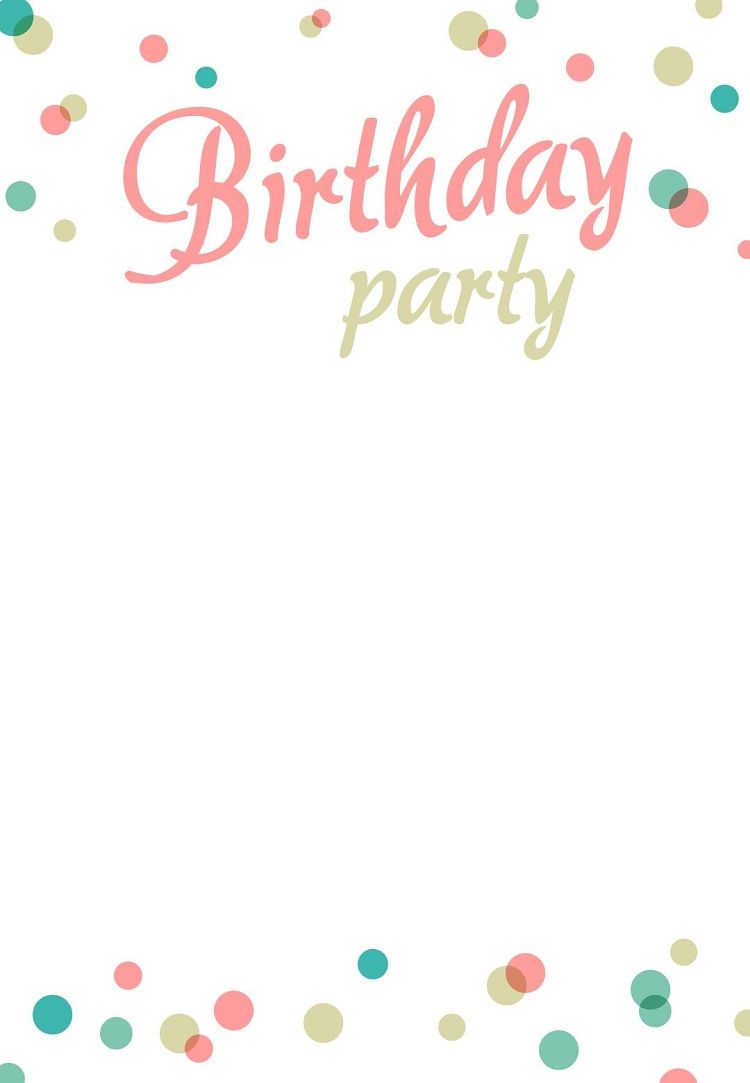 Birthday Party Invitation Template Blank
