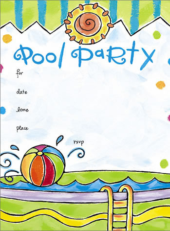 Birthday pool party clipart