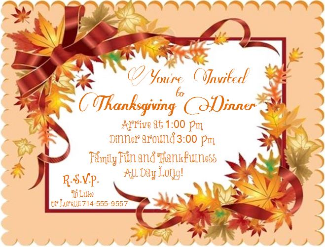 Thanksgiving clip art invitation