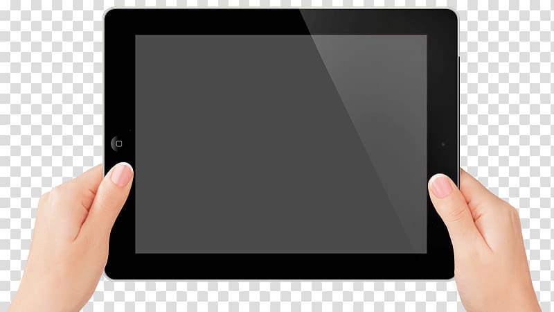 Person holding iPad, Hands Holding Tablet transparent