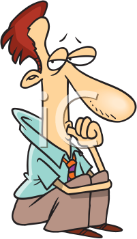 Royalty Free Clipart Image of a Man With Issues