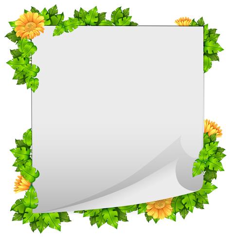 Flower and leaf border frame