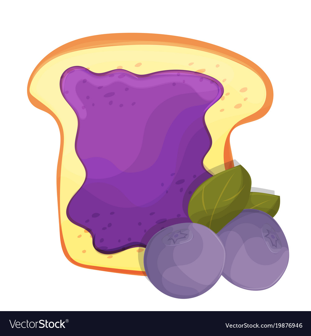 Toasted bread slice of a sandwich blueberry jam