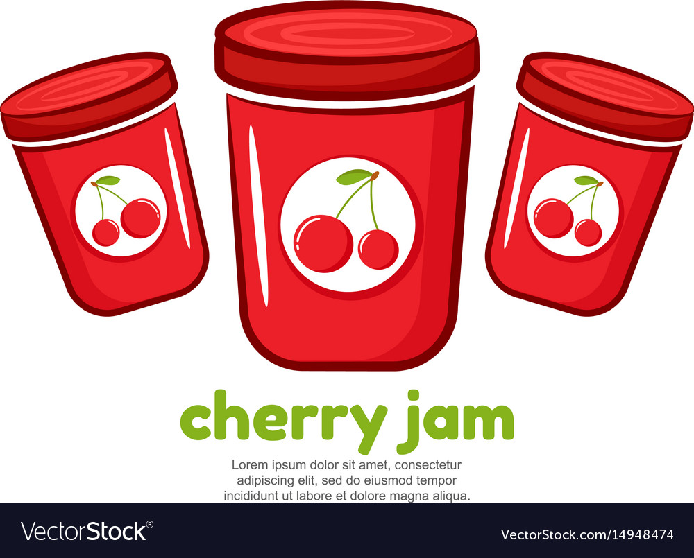 Template logo for cherry jam