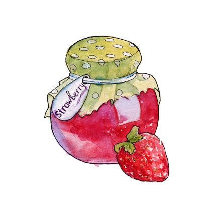 Homemade Jam IN A Watercolor premium clipart